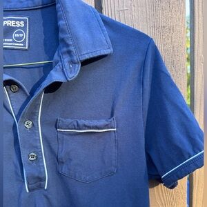 Express Navy Polo Shirt with White Trim